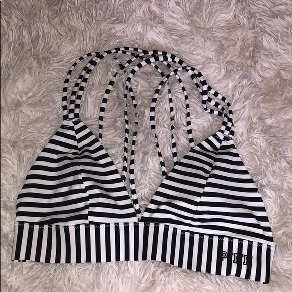 black and white striped bralette